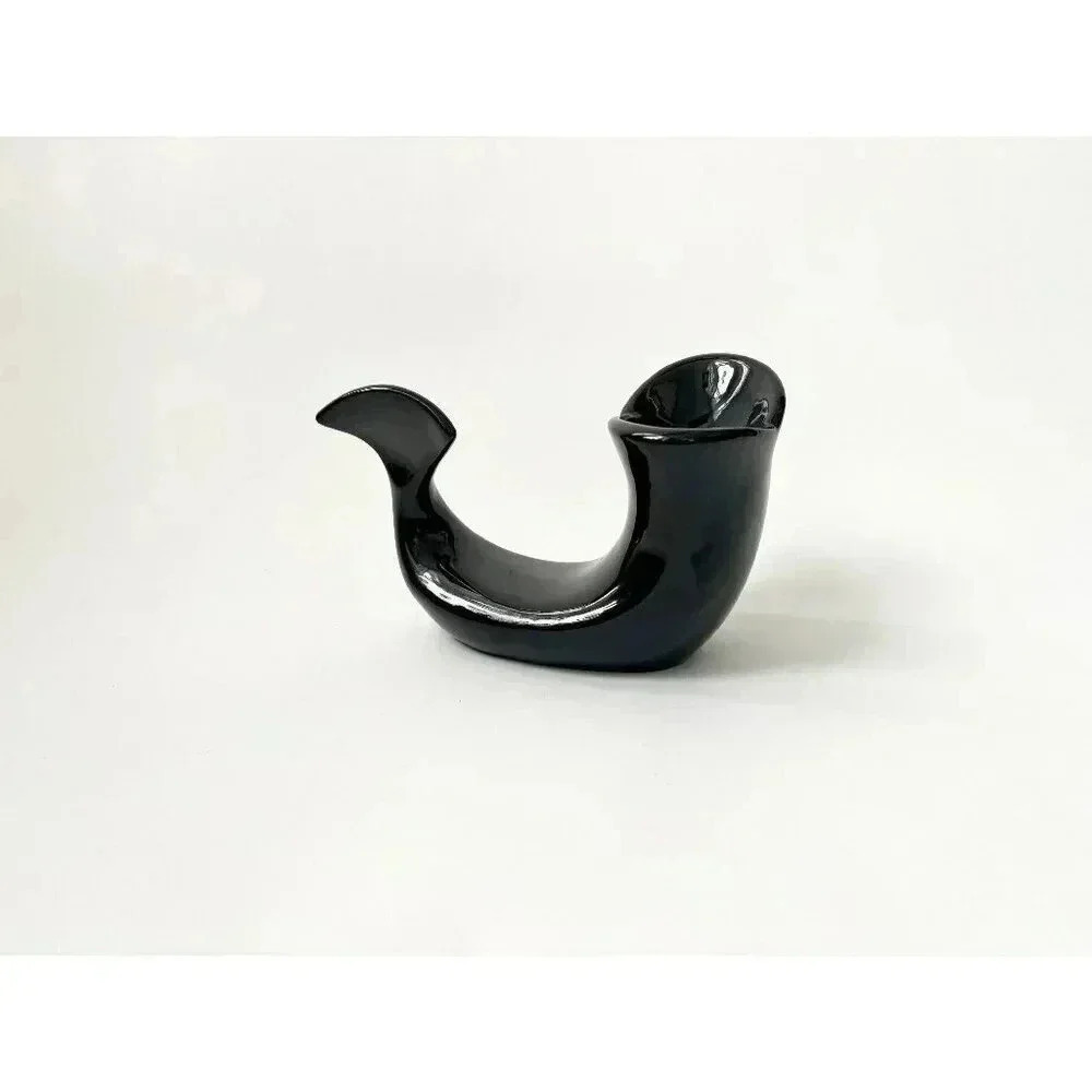 Midcentury Modern Fish Shaped Vintage Ceramic Black Ash tray / Catchall Dish